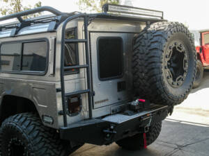 up-close image of hummer h1 wagon with search and rescue tire carrier