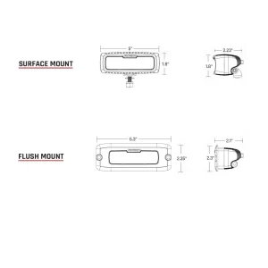 spec sheet for SR-Q series pro flood black surface mount
