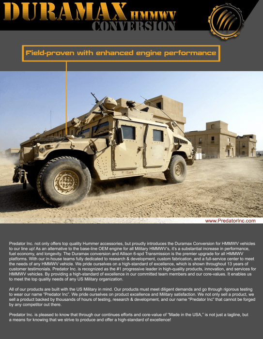 Military-Conversion-Flyer-Front - Predator Inc: Hummer Duramax ...