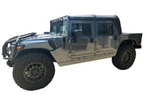 HUMMER H1 SIDE VIEW WITH BRUSH GUARD