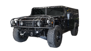 hummer h1 wagon black with winch system and brush guard