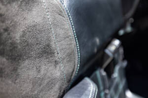 BLACK CUSTOM LEATHER WITH ARMY GREEN STITCHING