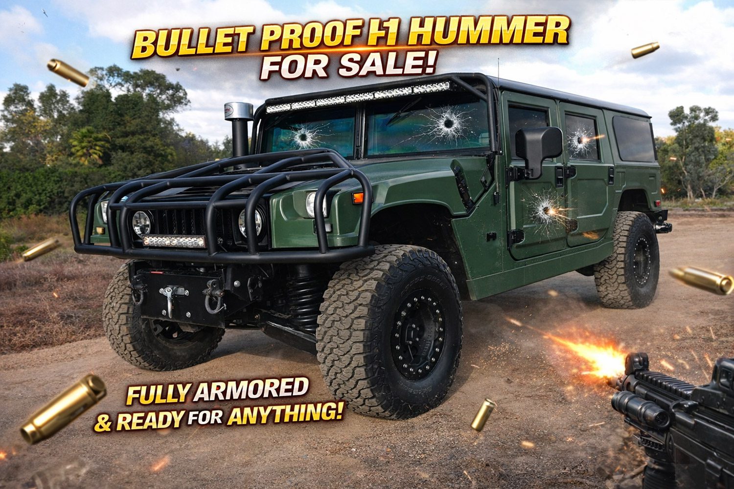 Bullet proof H1 Hummer for sale! Fully armored & ready for anything